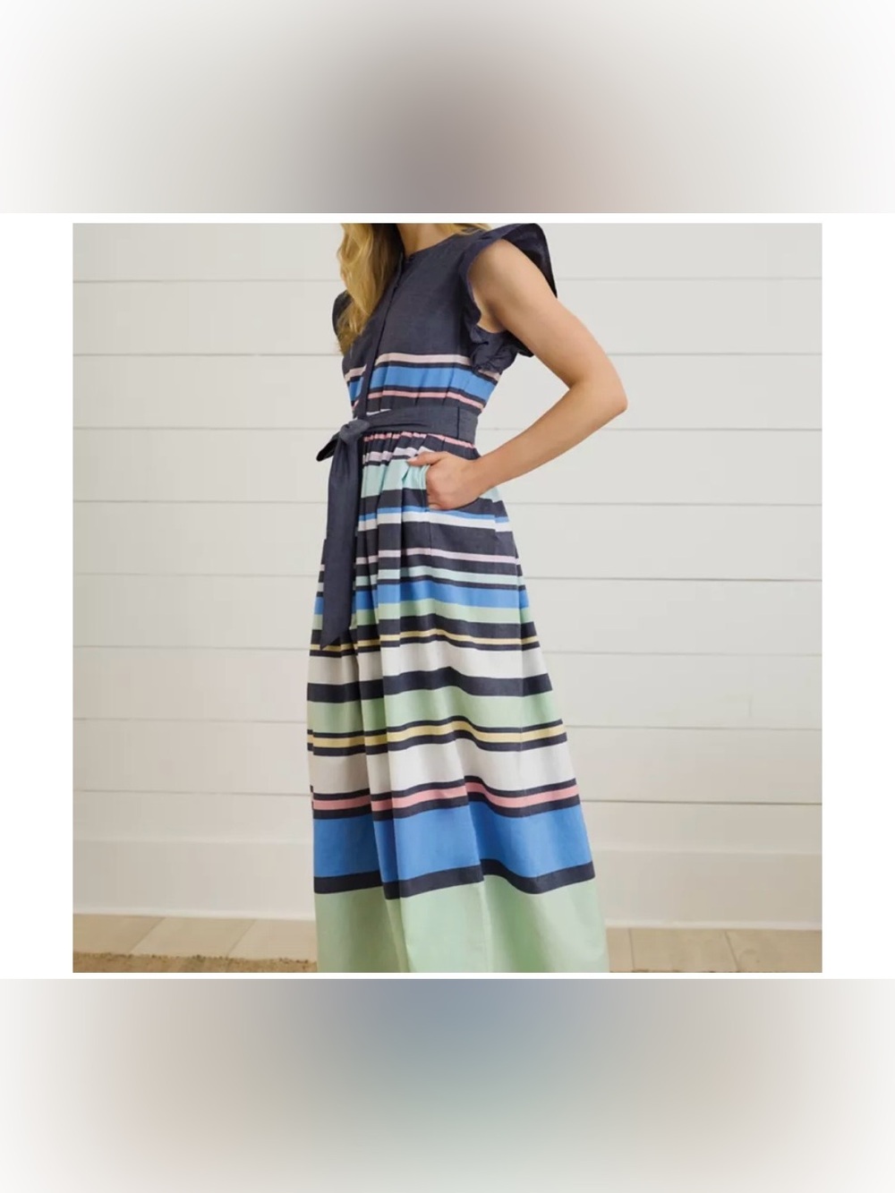 Women’s XL Sewing Down South x‎ Crown & Ivy Wright Maxi Dress w/ Sash - Picture 3 of 13